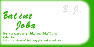 balint joba business card